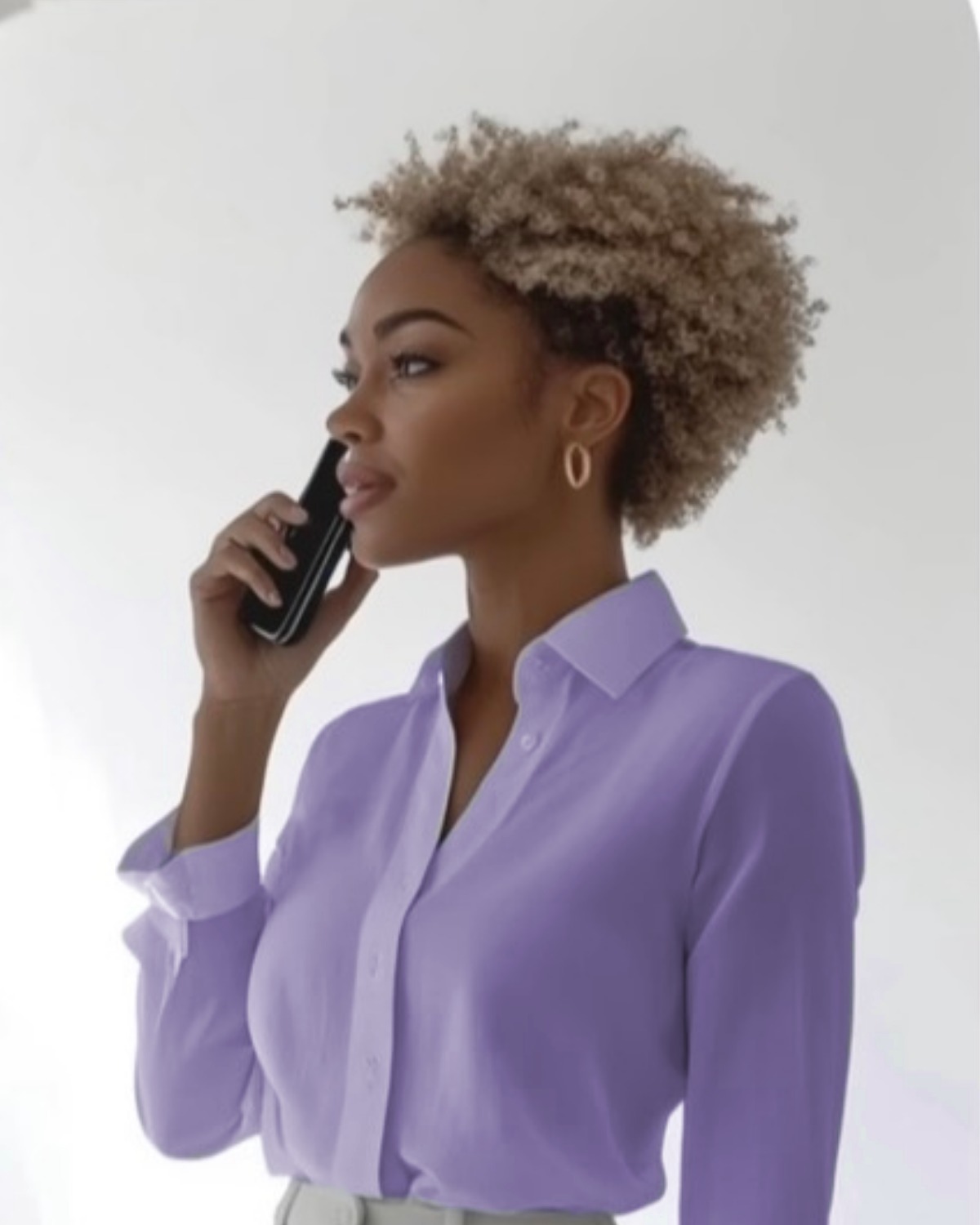 Business owner reviewing funding options on her phone